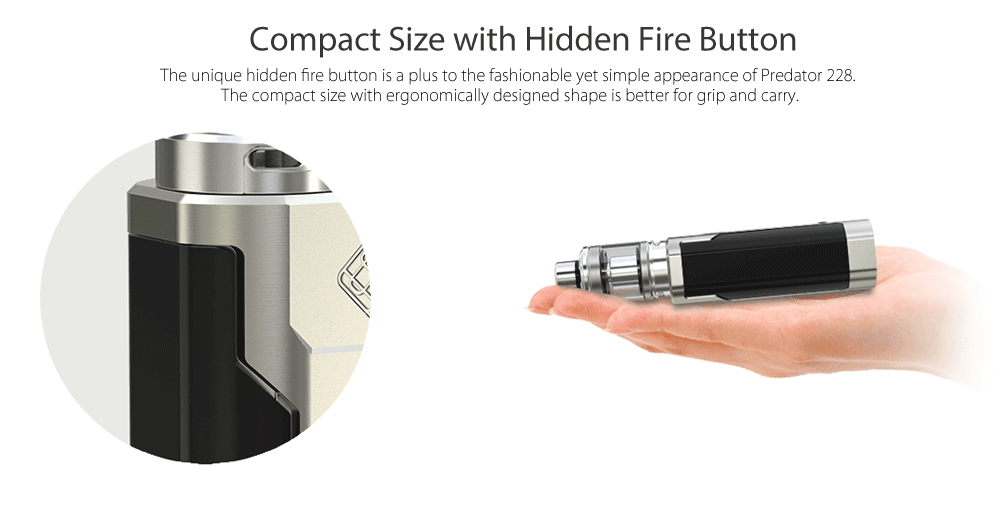 Original WISMEC PREDATOR 228 Box Mod with 1 - 228W / 200 - 600F / 100 - 315C / 0.5 - 9V for E Cigarette- Red