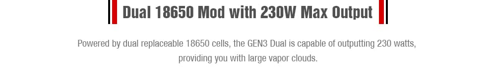 WISMEC Reuleaux RX GEN3 Dual 230W TC Box Mod with 200 - 600F for E Cigarette- Platinum