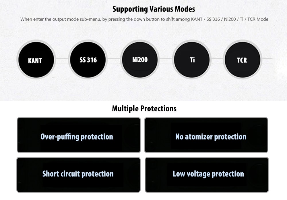Original Teslacigs Nano 120W Box Mod with 200 - 600F / Supporting 2pcs 18650 Batteries for E Cigarette- light yellow