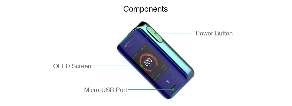 Vaporesso Luxe 220W Touch Screen TC Mod Supporting 2pcs 18650 Batteries for E Cigarette- Bronze