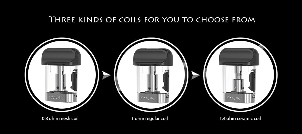 Smok MICO Replacement Pod Cartridge 1.7ml 3pcs- Black 0.8 ohm mesh