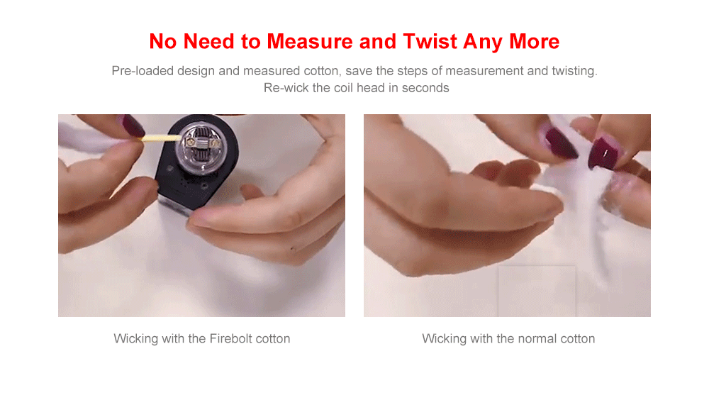 Vapefly Firebolt Cotton with Massive Clouds for Coil Head 20pcs / Bag- White