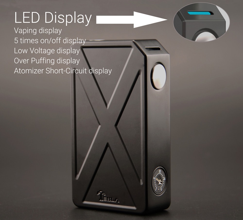 Tesla Invader III VV 3.6 - 6.6V / VW 240W Box Mod- Black