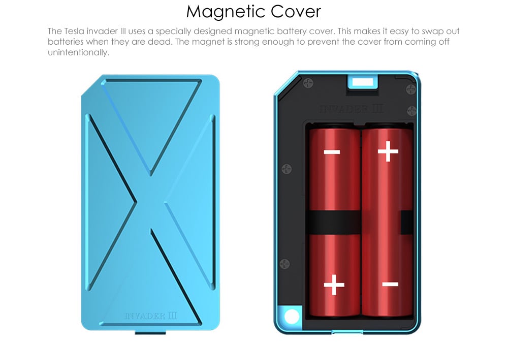 Tesla Invader III VV 3.6 - 6.6V / VW 240W Box Mod- Black