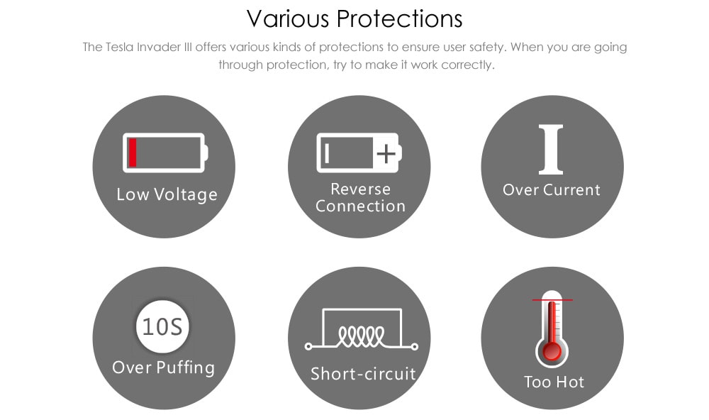 Tesla Invader III VV 3.6 - 6.6V / VW 240W Box Mod- Black