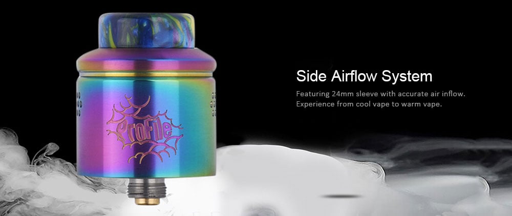 Wotofo Profile RDA Atomizer with Side Airflow for E Cigarette- Gunmetal