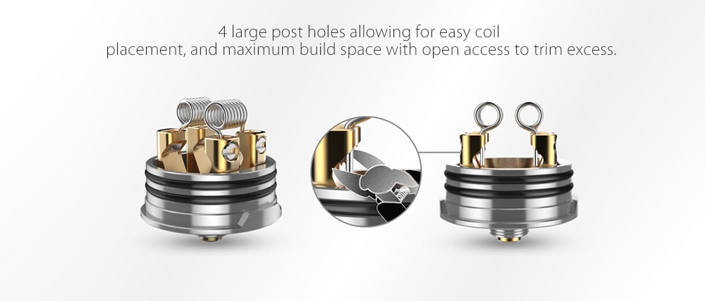 Original Digiflavor DROP RDA with Side Airflow / Gold-plated Pin for E Cigarette - Black