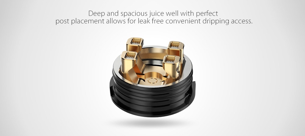 Original Digiflavor DROP RDA with Side Airflow / Gold-plated Pin for E Cigarette - Black