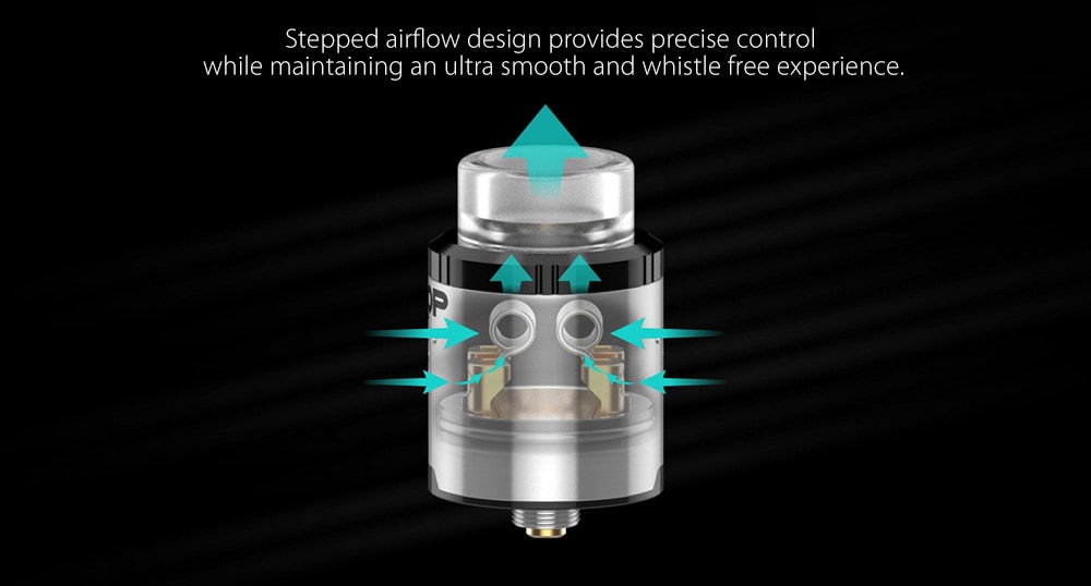 Original Digiflavor DROP RDA with Side Airflow / Gold-plated Pin for E Cigarette - Black