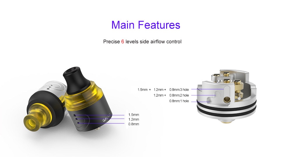 Vapefly Galaxies MTL RDA with BF Pin Adapter / Side Airflow Control for E Cigarette- Silver