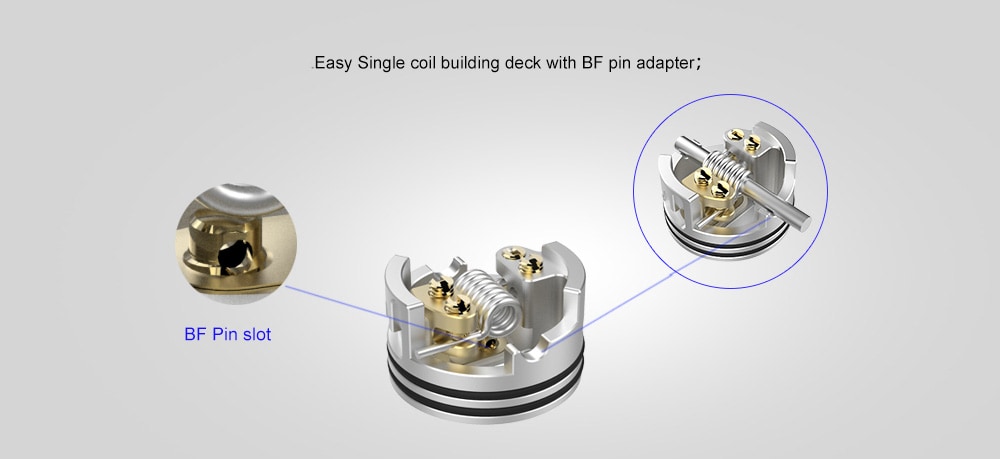 Vapefly Galaxies MTL RDA with BF Pin Adapter / Side Airflow Control for E Cigarette- Silver