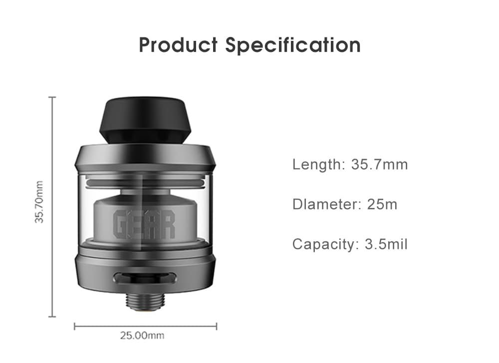 OFRF Gear RTA Atomizer 2ml- Silver