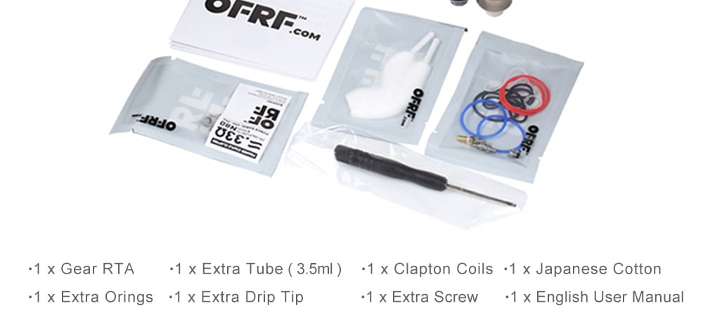 OFRF Gear RTA Atomizer 2ml- Silver