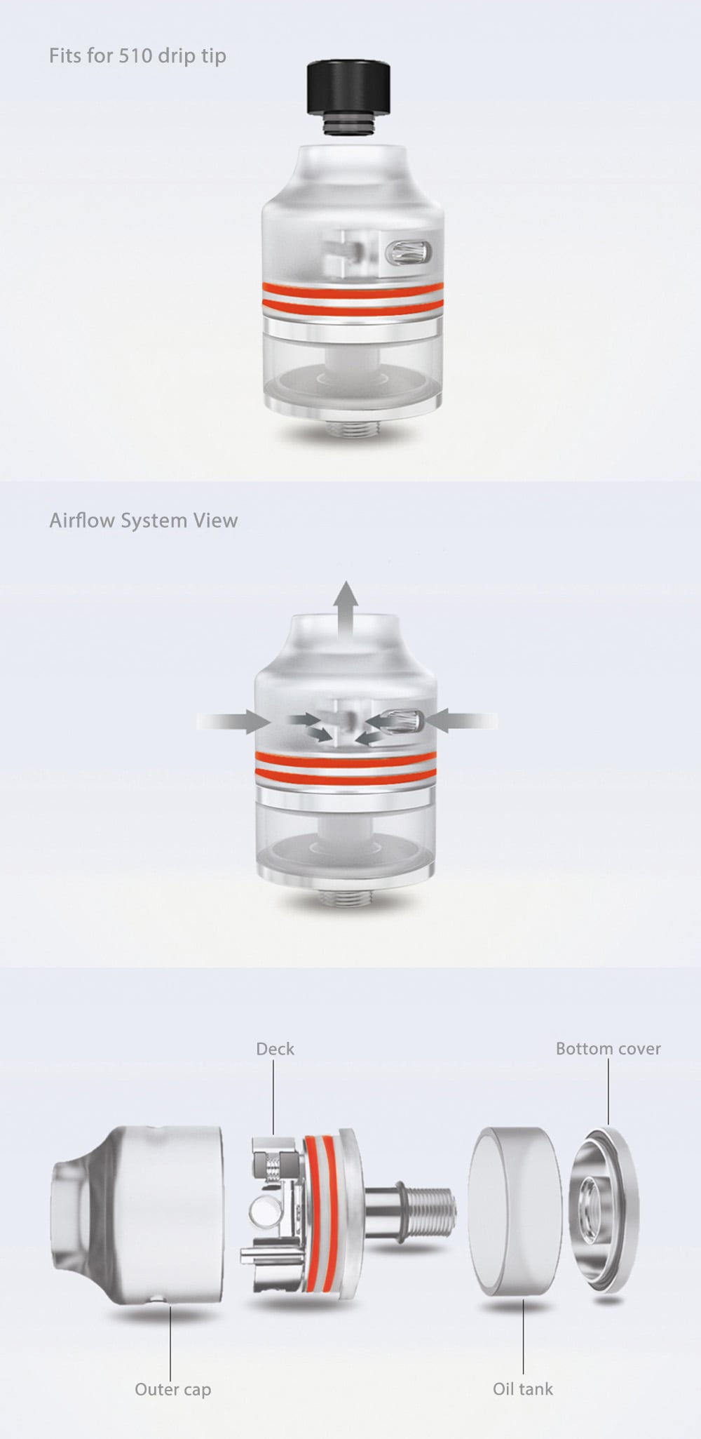 Original OUMIER Wasp Nano RDTA 2ml with Side Airflow Control / 2ml for E Cigarette- Golden