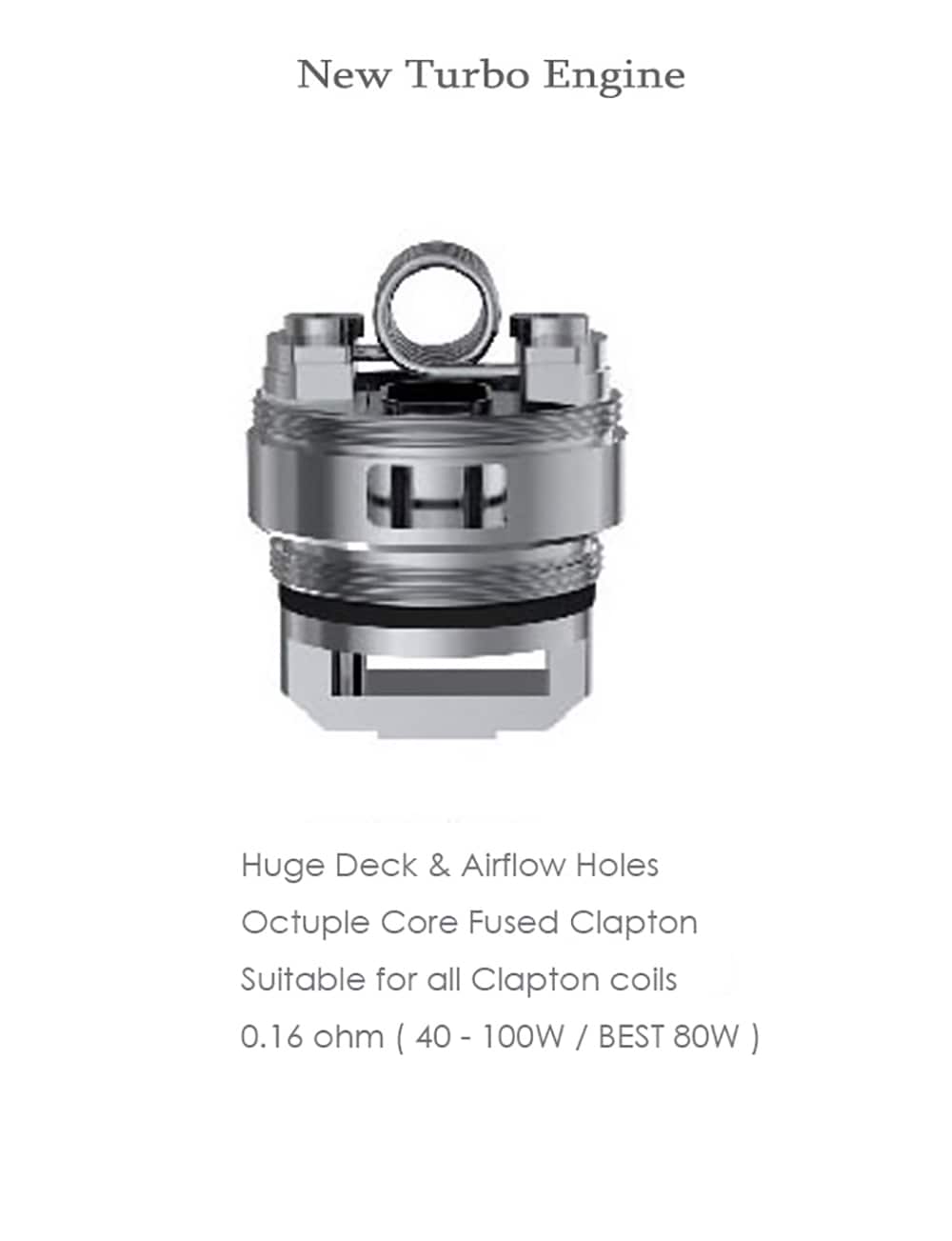 Original Smok TFV8 Cloud Beast Tank Atomizer with 5.5 / 6.0ml / 4 Unique Patented Turbo Engine / Bigger Heating Air Tube E Cigarette Clearomizer- Golden