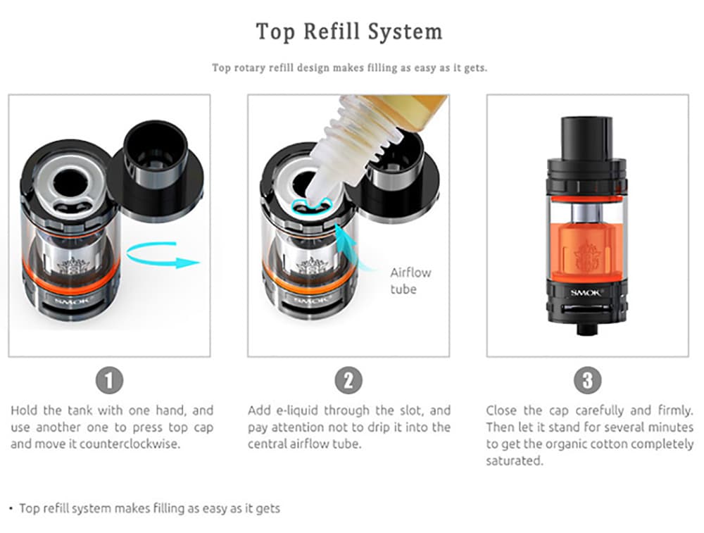 Original Smok TFV8 Cloud Beast Tank Atomizer with 5.5 / 6.0ml / 4 Unique Patented Turbo Engine / Bigger Heating Air Tube E Cigarette Clearomizer- Golden