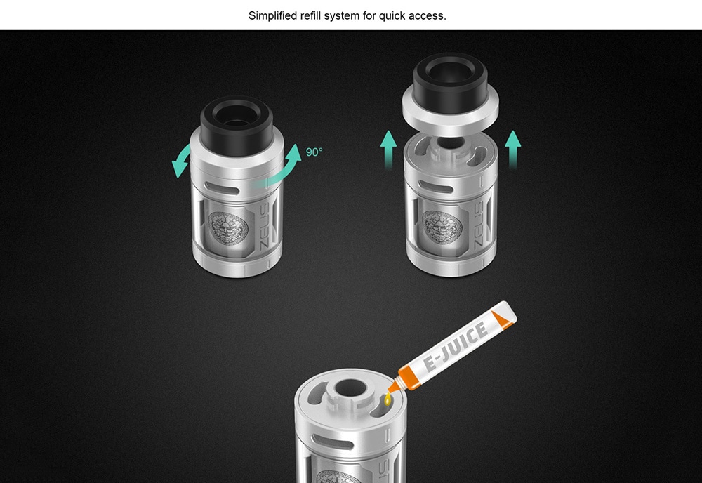 Original Geekvape Zeus RTA with Top Airflow / Leak Proof for E Cigarette - Black