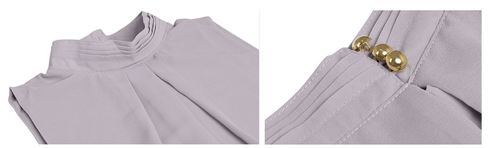 Women Fashion Chiffon Double High Collar Sleeveless Vest- Red 3XL