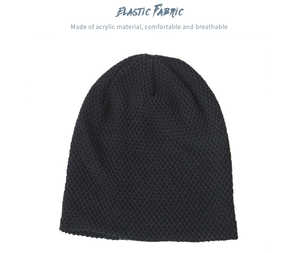 Outdoor Thicken Slouchy Knit Beanie- Black
