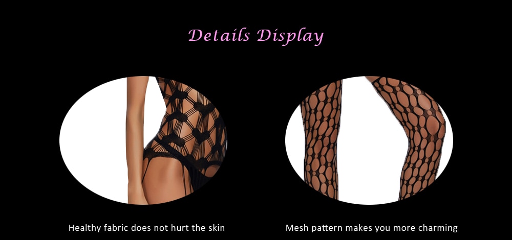 Sexy Lingerie Body Shaping Bodysuit Sexy Openwork Nets- Black One Size