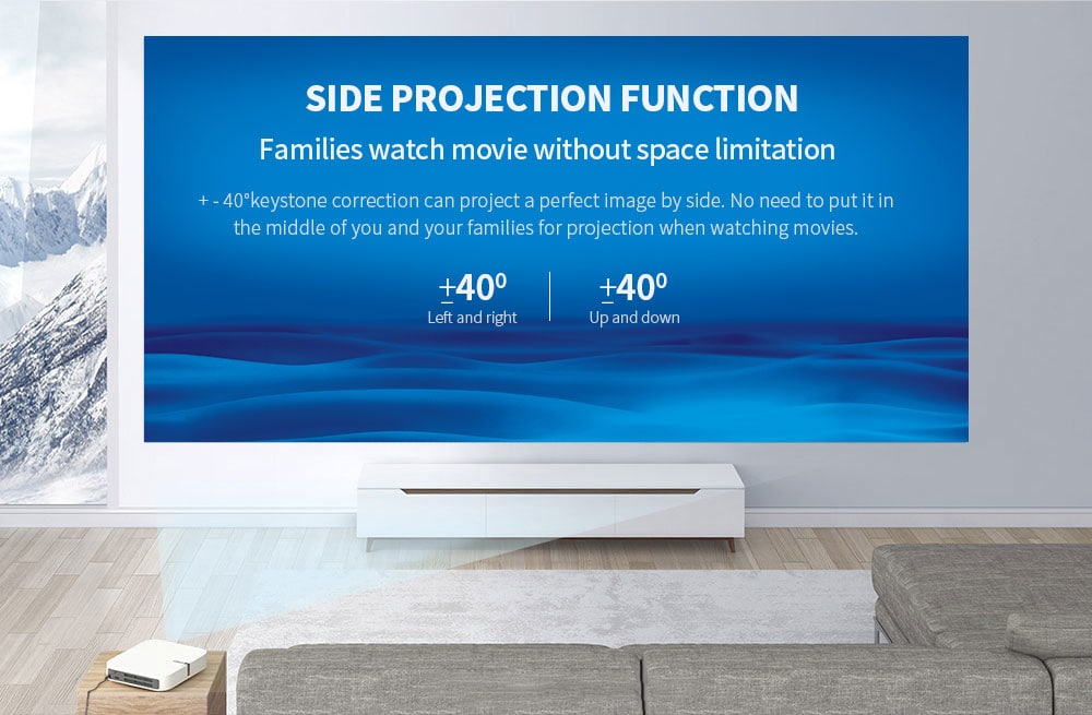 XGIMI Z6 700 Ansi Lumens DLP Projector Home Theater 1080P Full HD Support 3D WiFi Mirroring Display- White