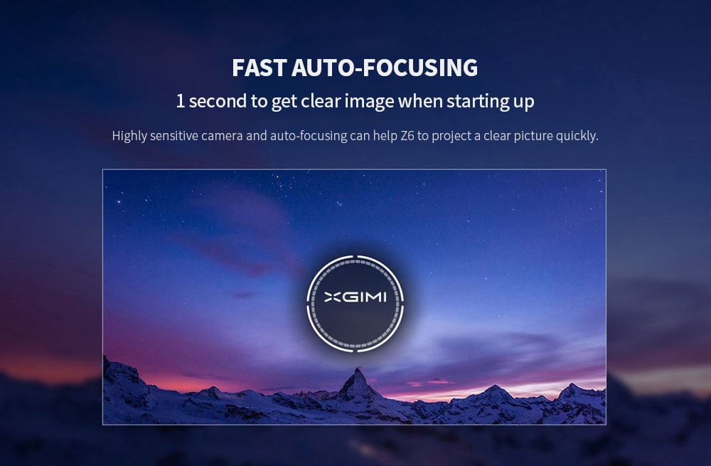 XGIMI Z6 700 Ansi Lumens DLP Projector Home Theater 1080P Full HD Support 3D WiFi Mirroring Display- White