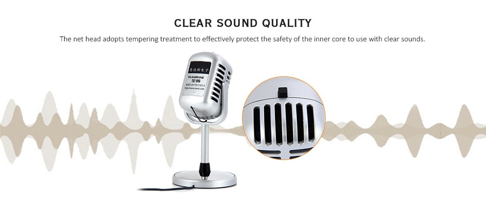 NW - 058 Professional Omnidirectional 3.5mm Dual Track Microphone for Desk PC and Notebook with Recording Function - Silver- Silver