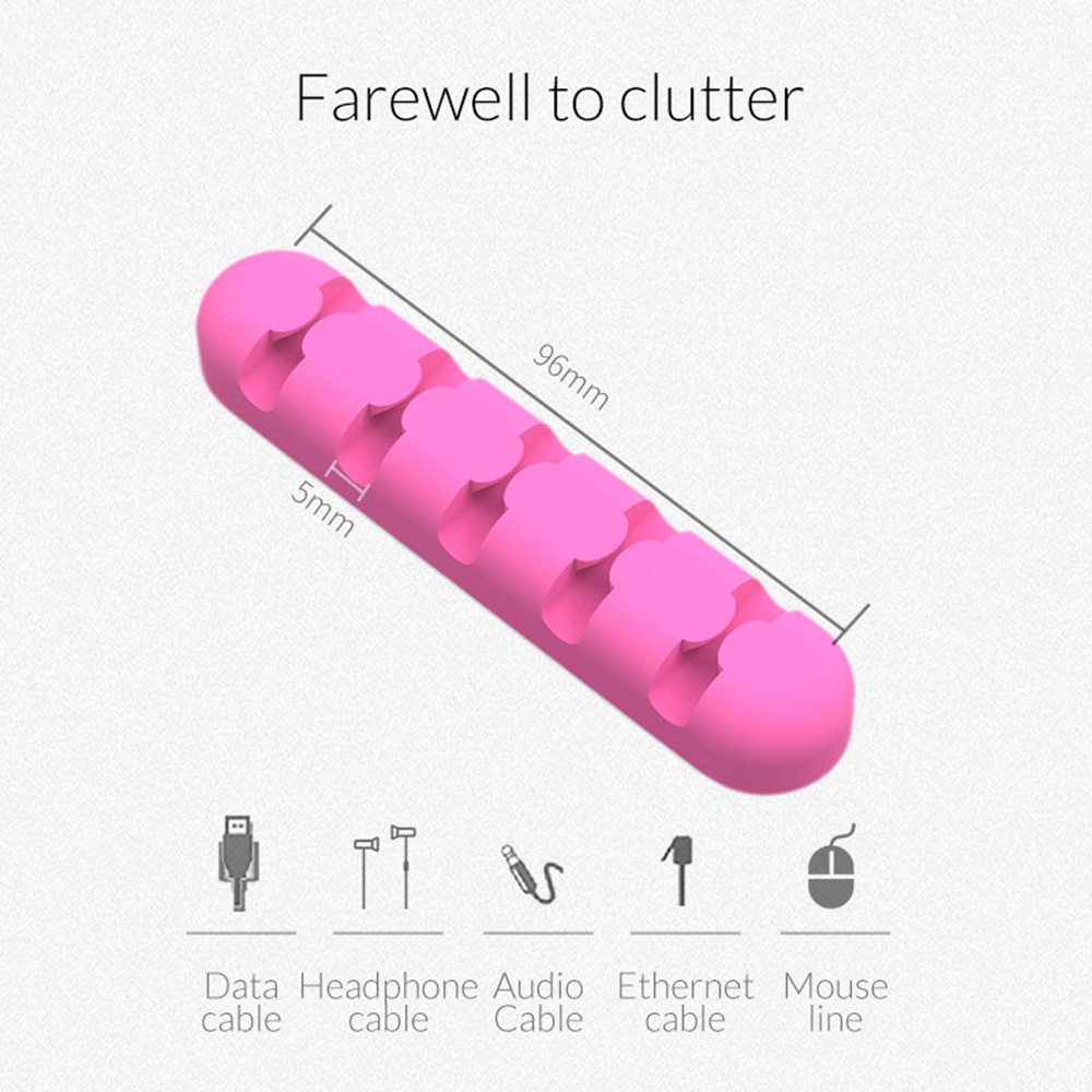 ORICO CBS5 Silicone Cable Fixer Clip Management Wire Organizer- Deep Sky Blue