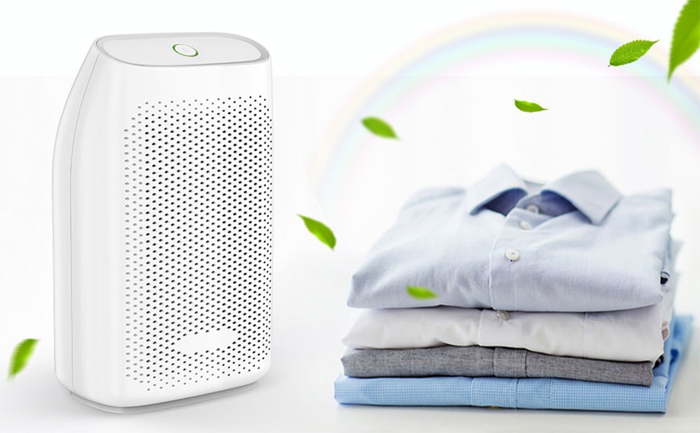 T8 700ml Small Semiconductor Dehumidifier Household Moisture-proof Electronic Intelligent Dehumidifier- Milk White