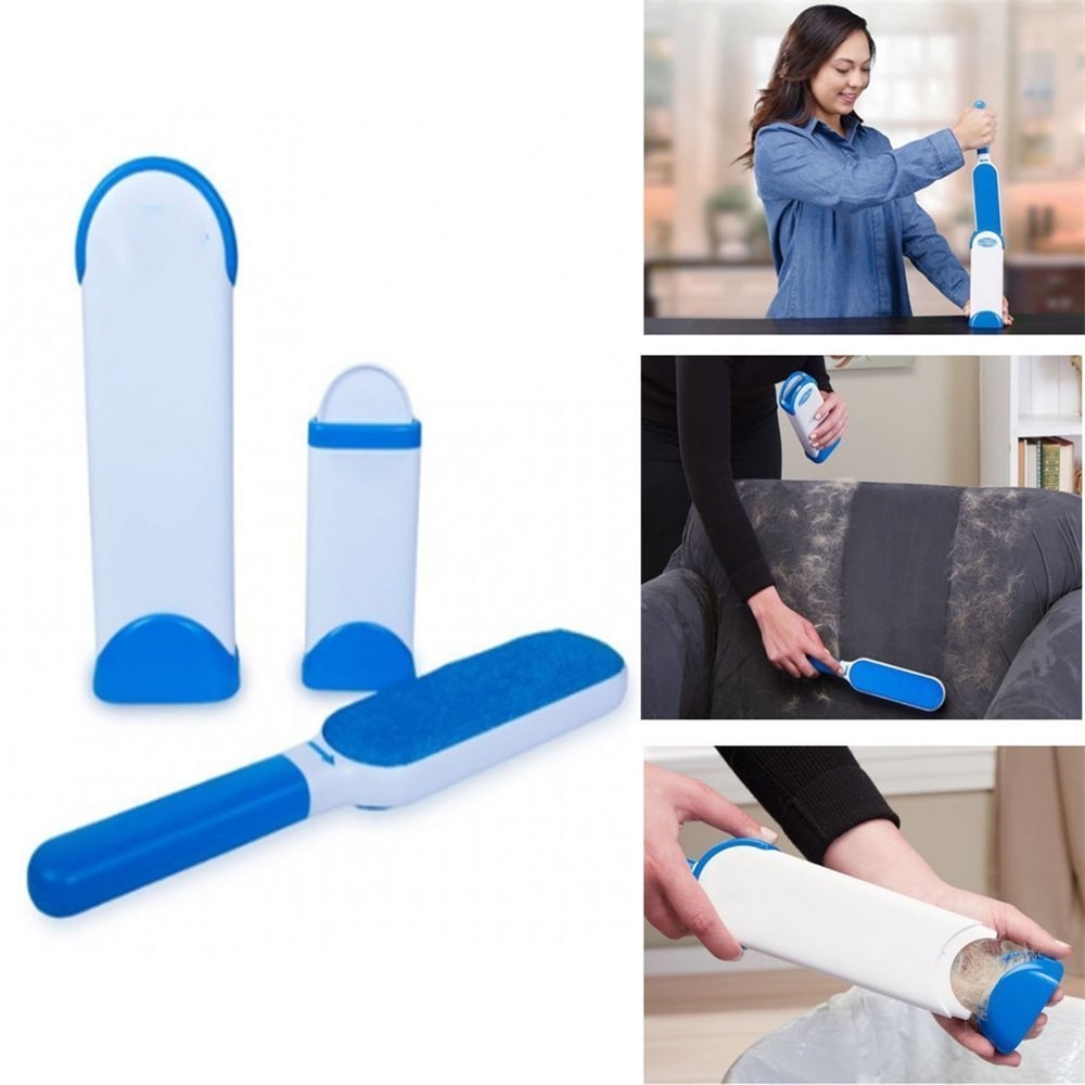 Reusable Pet Fur Lint Remover Portable Travel Size Hair Cleaner Brusher- Blue Reusable Pet Fur Lint Remover Portable Travel Size Hair Cleaner Brusher- Blue