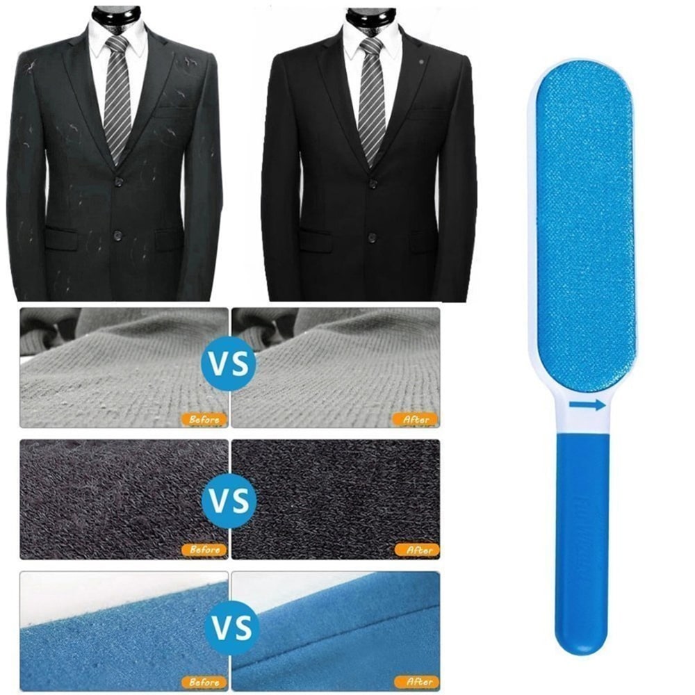 Reusable Pet Fur Lint Remover Portable Travel Size Hair Cleaner Brusher- Blue Reusable Pet Fur Lint Remover Portable Travel Size Hair Cleaner Brusher- Blue