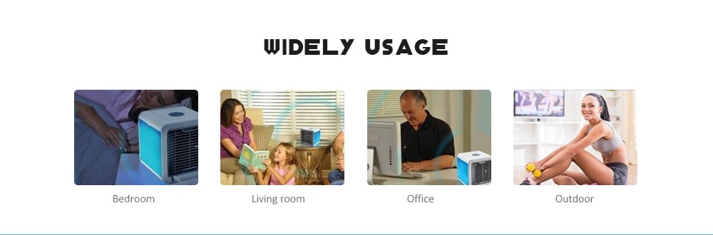  Portable Mini Air Purifier Humidifier Conditioner Desktop Cooler Fan USB Rechargeable for Office Home Outdoor- Milk White