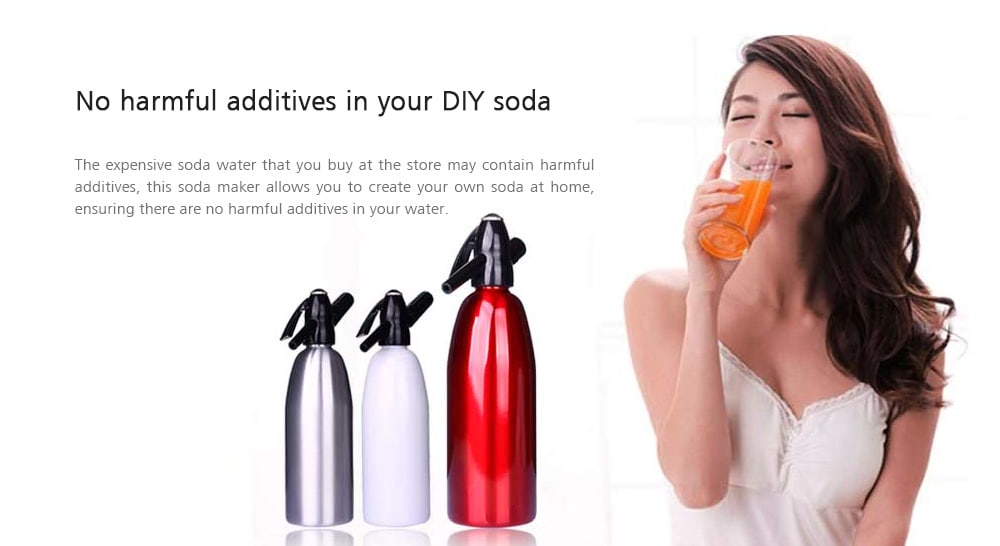 Stylish Extinguisher-shape Soda Siphon Bubble Machine Sparkling Water Generator- Black