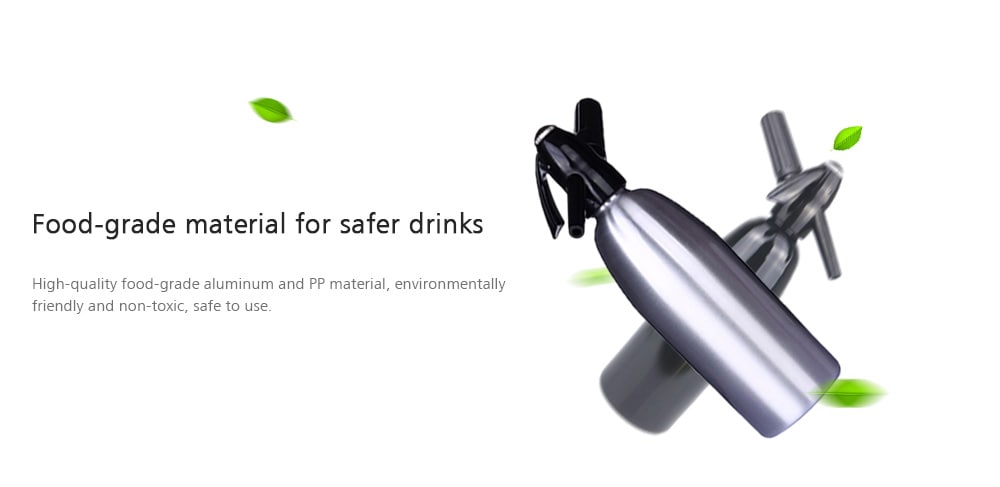 Stylish Extinguisher-shape Soda Siphon Bubble Machine Sparkling Water Generator- Black