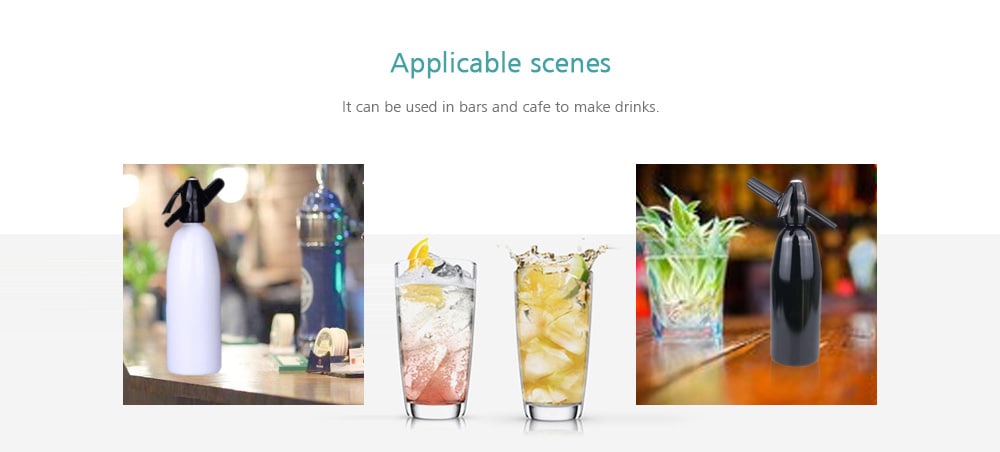 Stylish Extinguisher-shape Soda Siphon Bubble Machine Sparkling Water Generator- Black