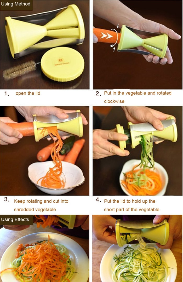 Rotating Fruit Melon Planer Vegetable Cutter Benliner Chopper Kitchen Home Necessary- Black