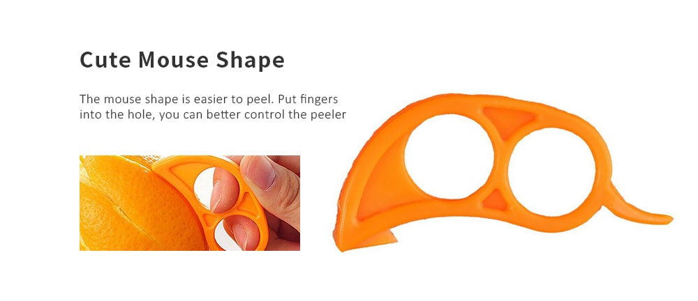 Creative Orange Peeler Mouse Style Citrus Slicer- Orange