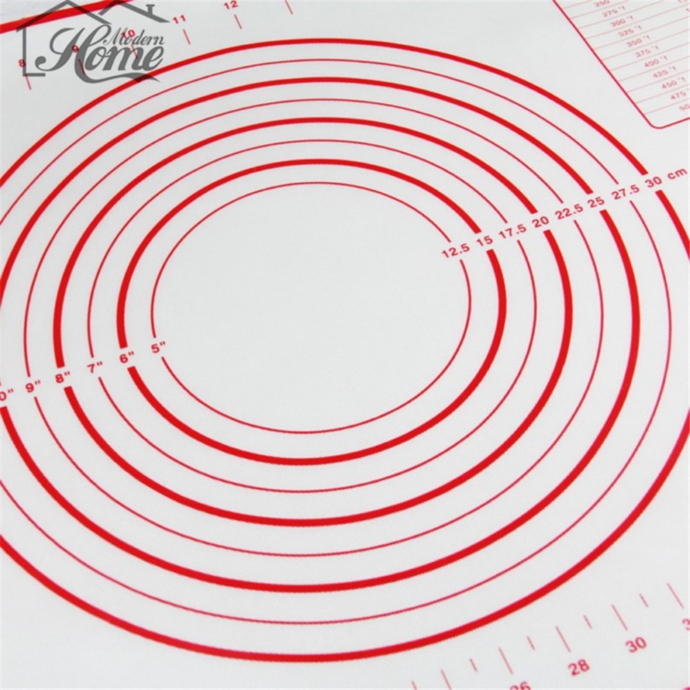 Silicone Baking Mats Sheet Pizza Dough Pastry Kitchen Gadgets Cooking Tools- Red 26*29cm