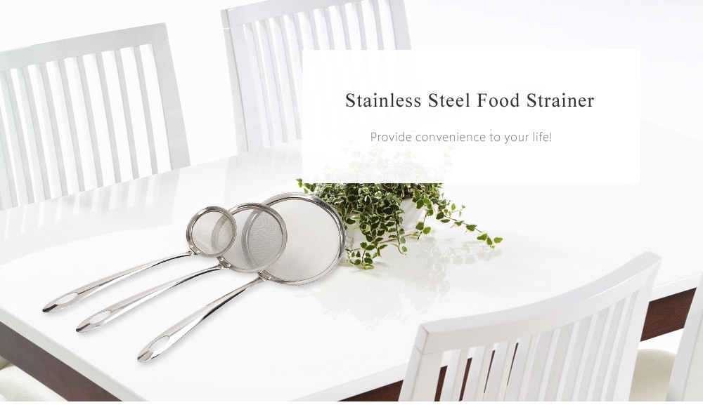 Multifunctional Stainless Steel Food Strainer Filter Oil Removal Kitchen Accessory- Silver LARGE SIZE