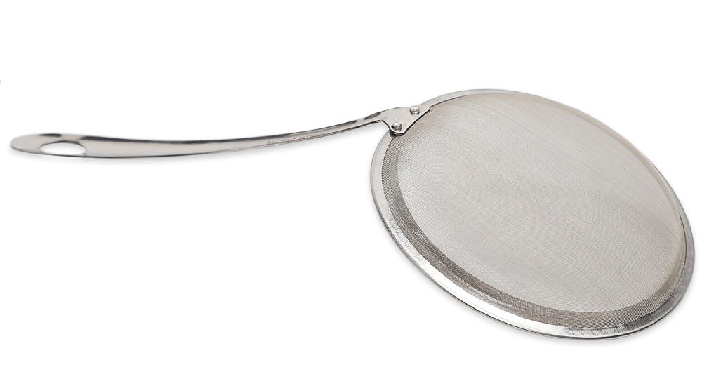 Multifunctional Stainless Steel Food Strainer Filter Oil Removal Kitchen Accessory- Silver LARGE SIZE