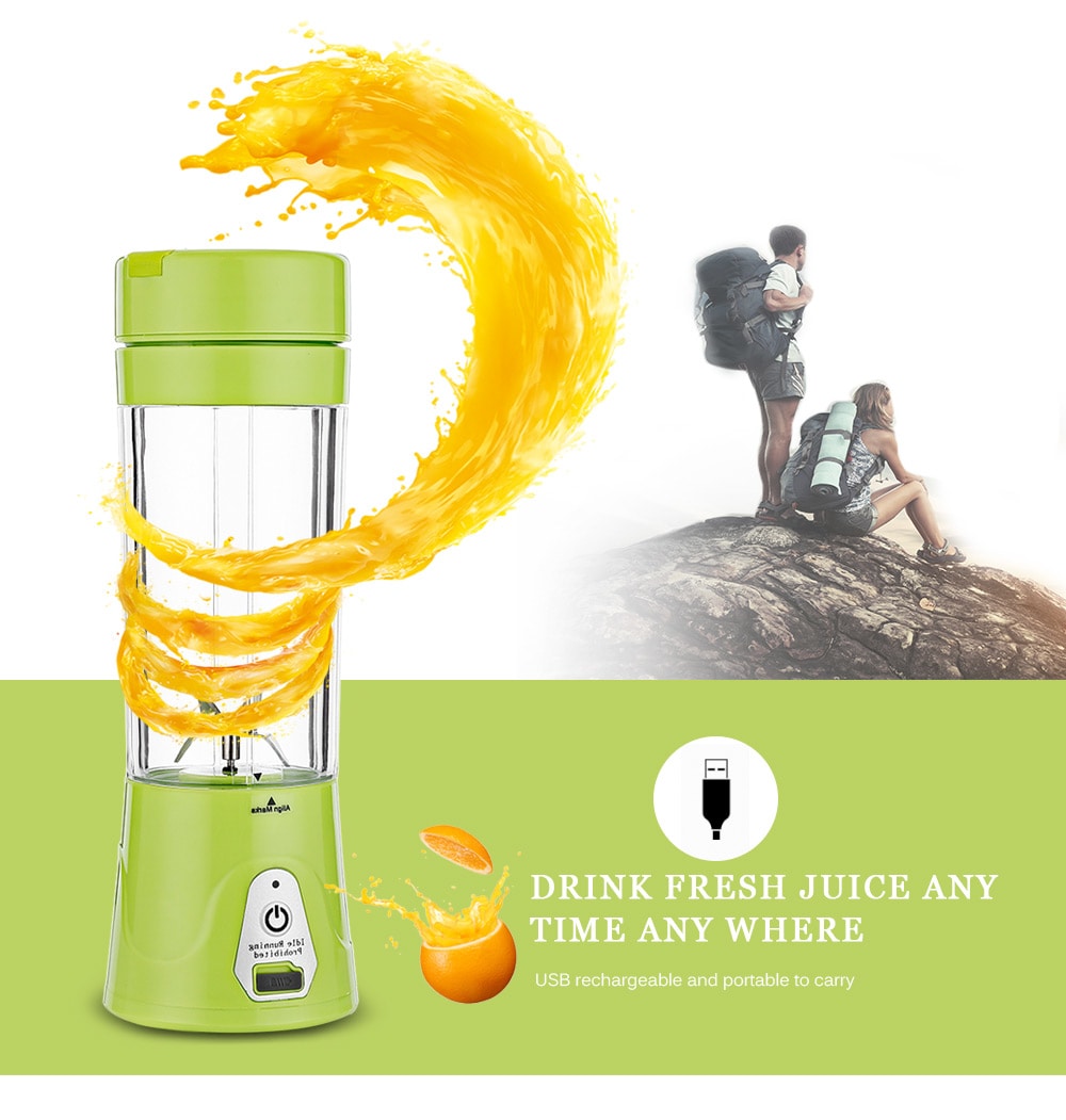 USB Charge Healthy Fruit Stirring Multifunctional Juicer Cup- Green