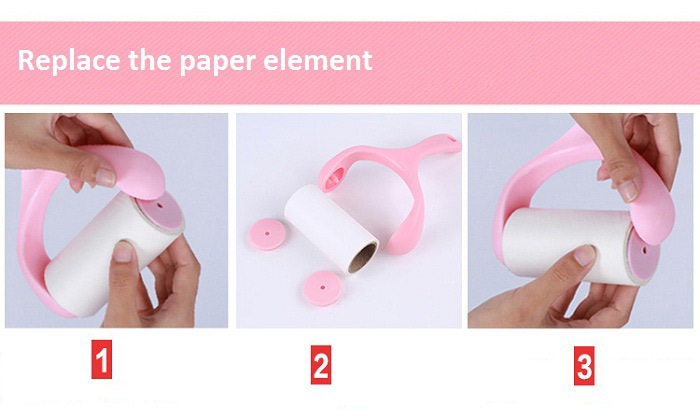 Pet Hair Cleaning Lint Sticking Dust Catcher Lint Roller- Pink