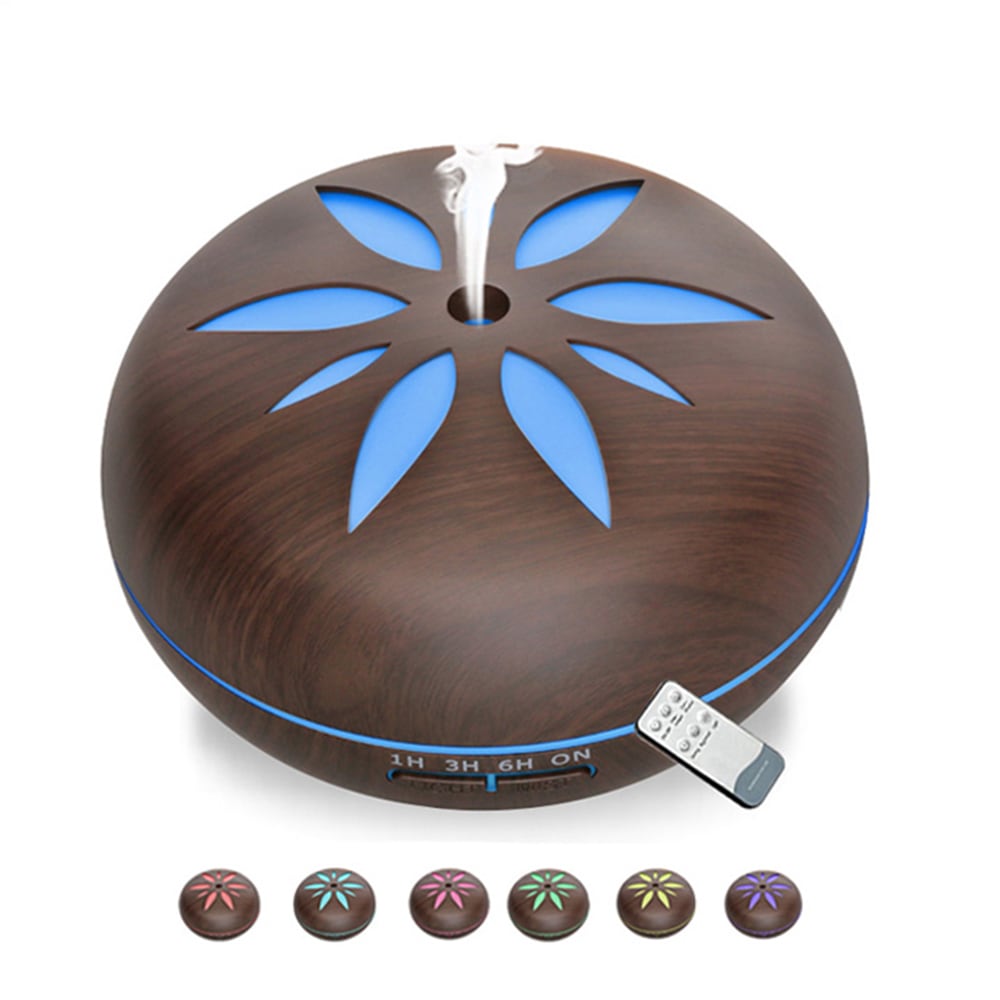 Remote Control 550ML Aroma Diffuser Essential Oil Diffuser Ultrasonic Humidifier- Tan UK Plug