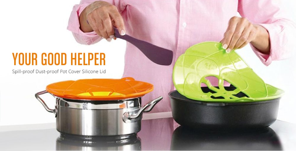 26CM Dust-proof Silicone Anti-overflow Lid- Ocean Blue