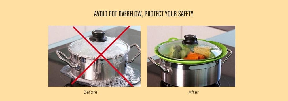 26CM Dust-proof Silicone Anti-overflow Lid- Ocean Blue