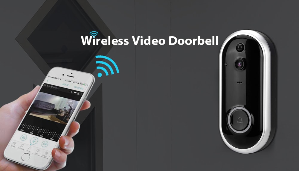 Stalwall L12 Rechargeable Battery Wi-Fi Intercom Wireless Video Doorbell- Black Stalwall L12 Rechargeable Battery Wi-Fi Intercom Wireless Video Doorbell- Black