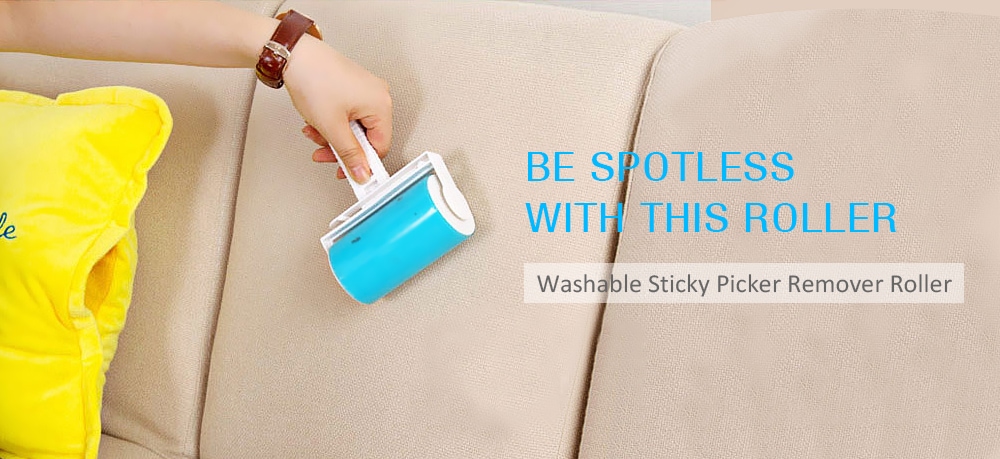 Washable Fluff Remover Pet Hair Sticky Picker Lint Roller- Day Sky Blue