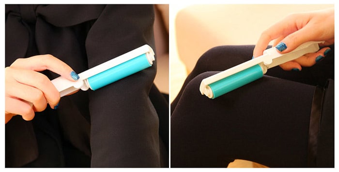 Portable Reusable Sticky Lint Roller Pet Hair Remover Dust Cleaner- White