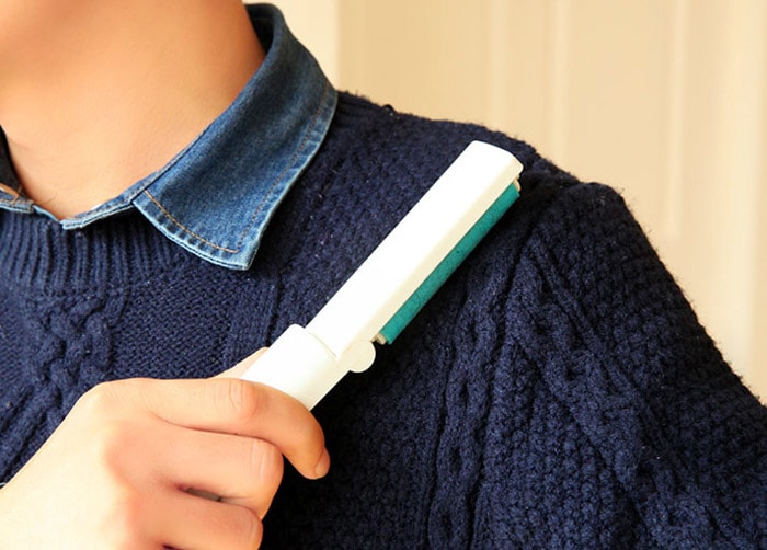 Portable Reusable Sticky Lint Roller Pet Hair Remover Dust Cleaner- White