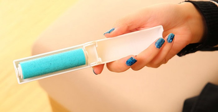 Portable Reusable Sticky Lint Roller Pet Hair Remover Dust Cleaner- White